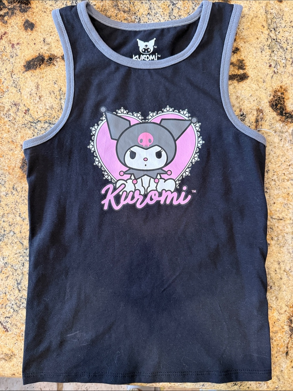 Kuromi by Sanrio XS Black & Pink Graphic Tank Top XS hybrid great tank